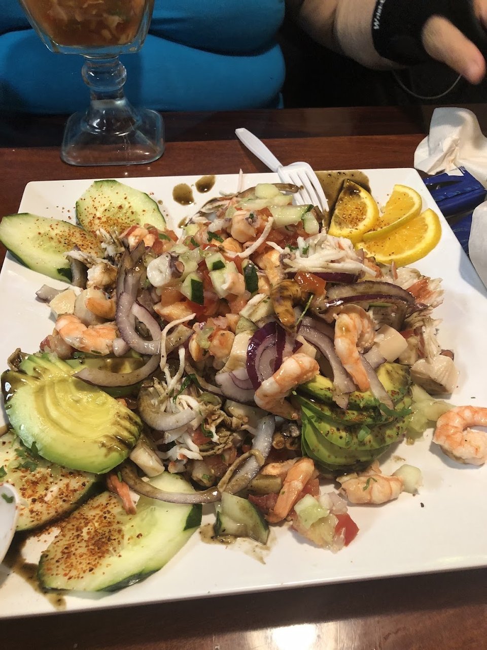 Blue Coast Shrimp Plate Camarones Costa Azul